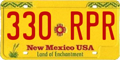 NM license plate 330RPR