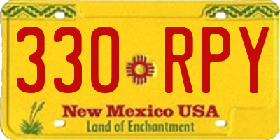 NM license plate 330RPY