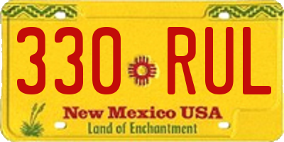 NM license plate 330RUL