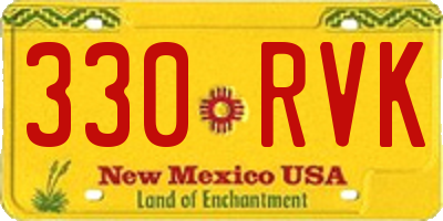 NM license plate 330RVK