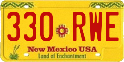 NM license plate 330RWE