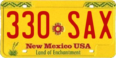 NM license plate 330SAX