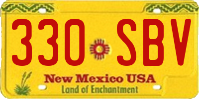 NM license plate 330SBV
