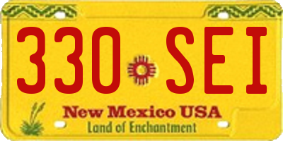 NM license plate 330SEI