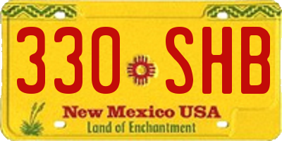 NM license plate 330SHB
