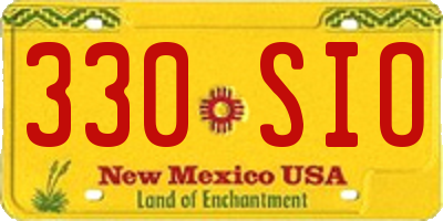 NM license plate 330SIO