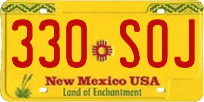 NM license plate 330SOJ