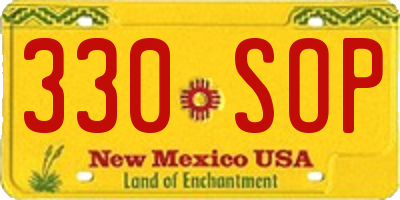 NM license plate 330SOP