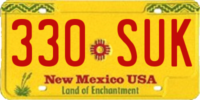 NM license plate 330SUK
