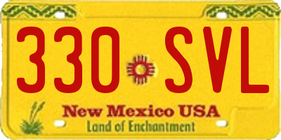 NM license plate 330SVL