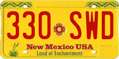 NM license plate 330SWD