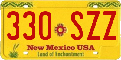 NM license plate 330SZZ