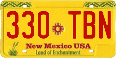 NM license plate 330TBN