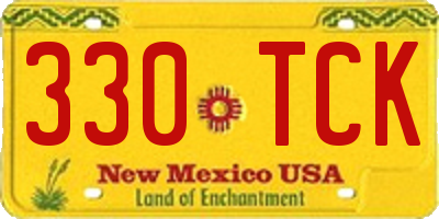 NM license plate 330TCK