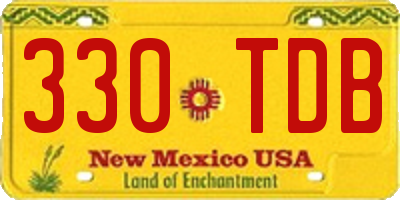 NM license plate 330TDB