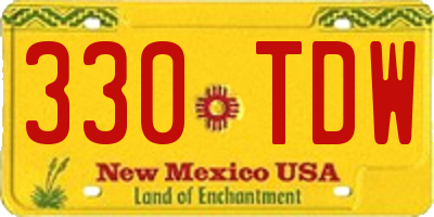 NM license plate 330TDW