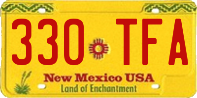 NM license plate 330TFA