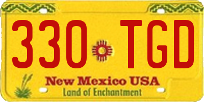 NM license plate 330TGD