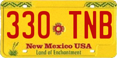 NM license plate 330TNB