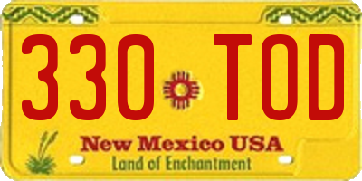 NM license plate 330TOD