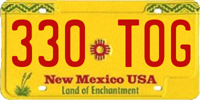 NM license plate 330TOG