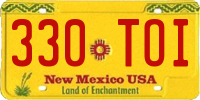 NM license plate 330TOI
