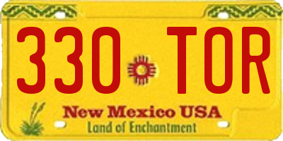 NM license plate 330TOR