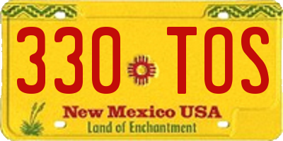 NM license plate 330TOS