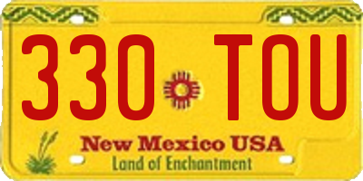 NM license plate 330TOU