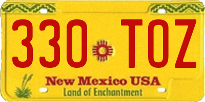 NM license plate 330TOZ