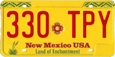 NM license plate 330TPY
