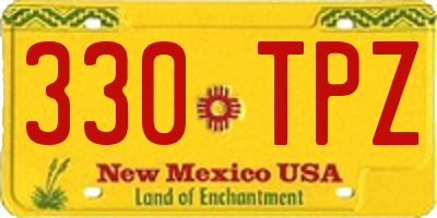 NM license plate 330TPZ