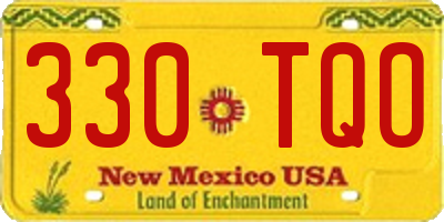 NM license plate 330TQO