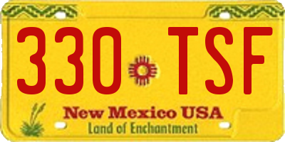 NM license plate 330TSF