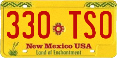 NM license plate 330TSO