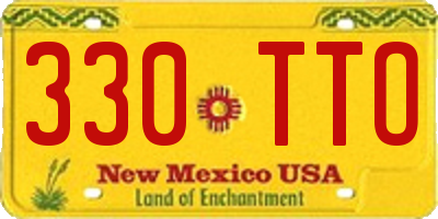 NM license plate 330TTO
