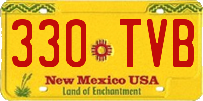 NM license plate 330TVB