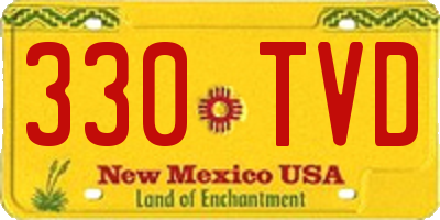 NM license plate 330TVD