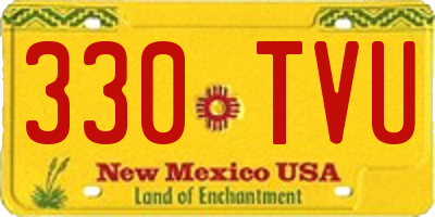 NM license plate 330TVU
