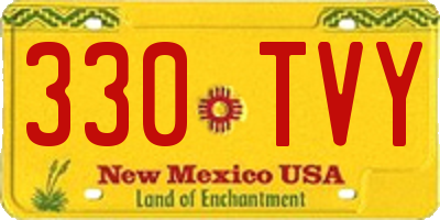 NM license plate 330TVY