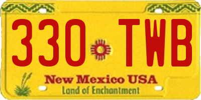 NM license plate 330TWB