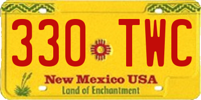 NM license plate 330TWC