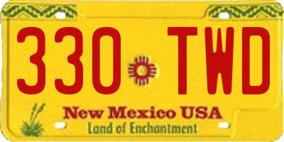 NM license plate 330TWD