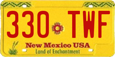 NM license plate 330TWF