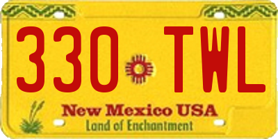 NM license plate 330TWL