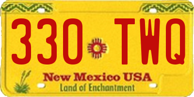 NM license plate 330TWQ