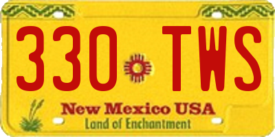 NM license plate 330TWS