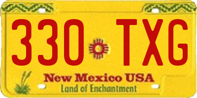 NM license plate 330TXG