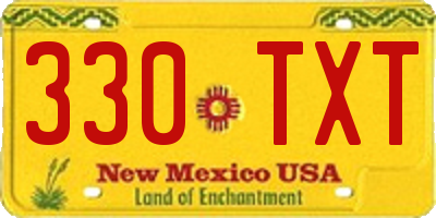 NM license plate 330TXT