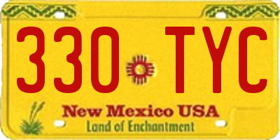 NM license plate 330TYC